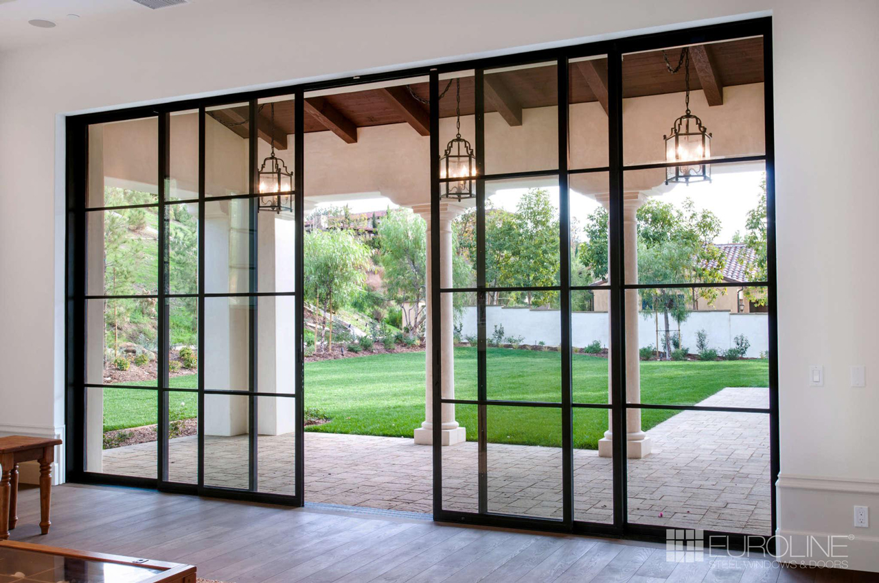 Wide double-panel patio doors