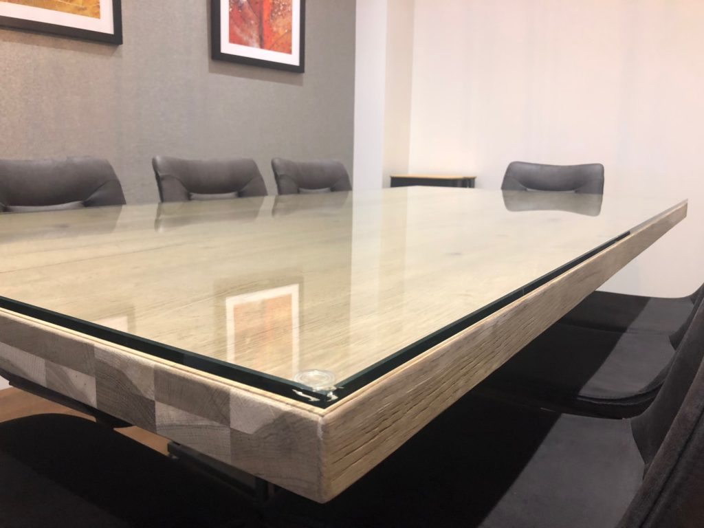 Patio furniture with glass top
